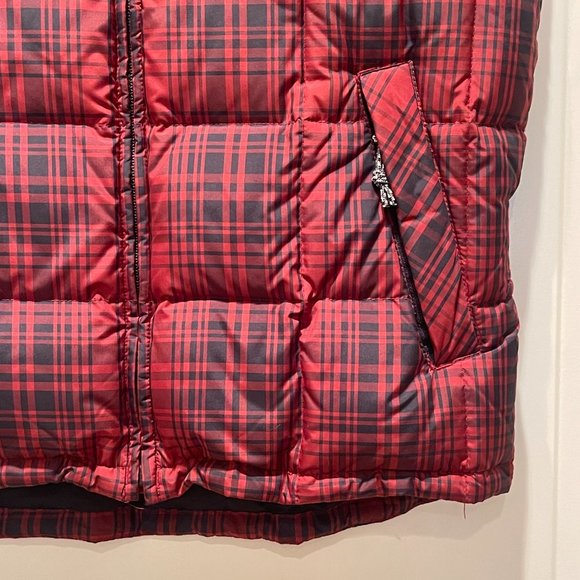 Eddie Bauer Vest Small Weatheredge Red Black Plaid Full Zip Down Quilted Puffer - Picture 4 of 9